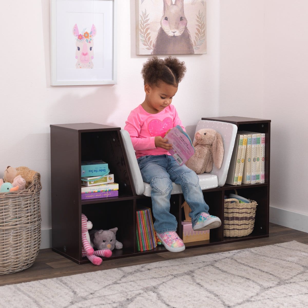 Bookcase with Reading Nook - Espresso