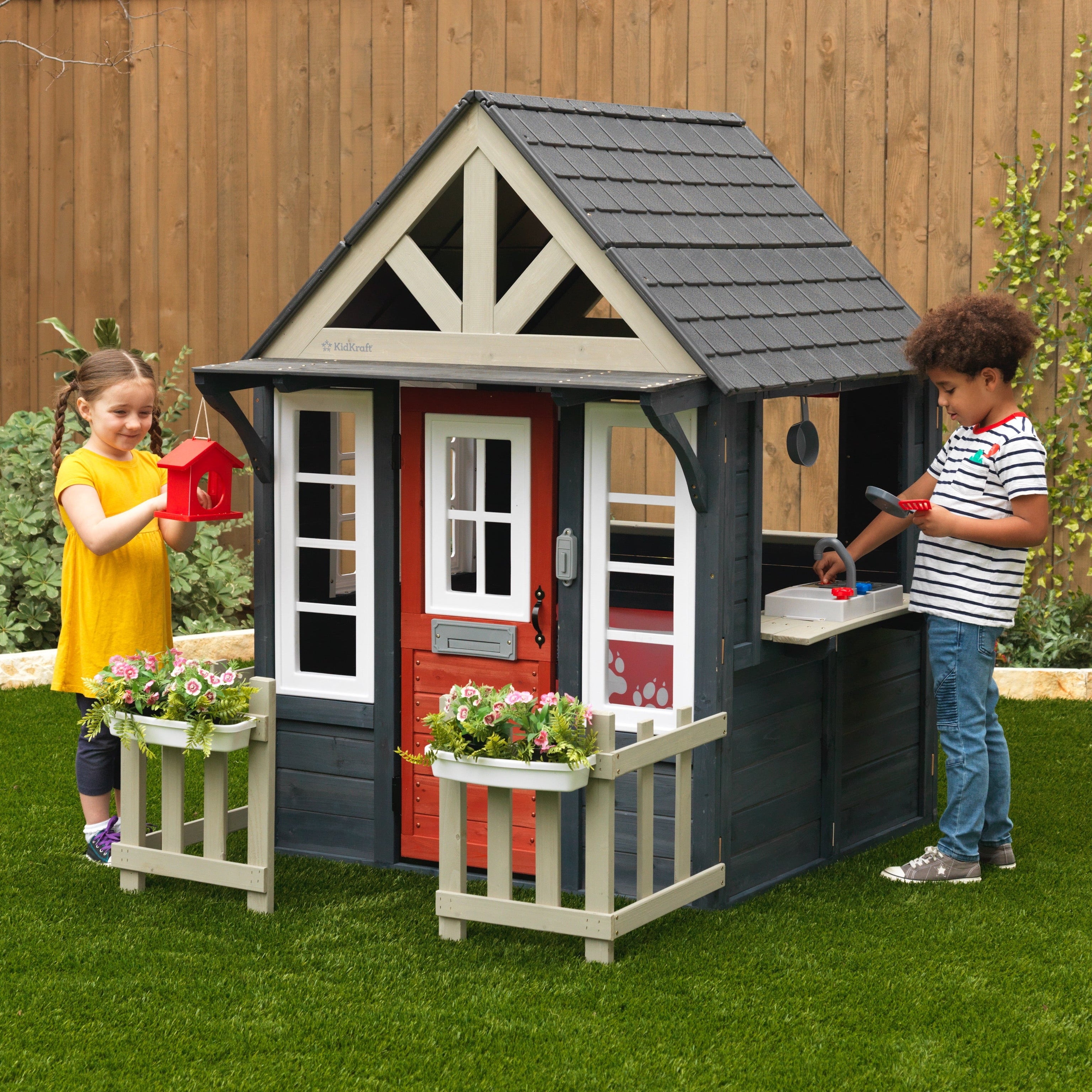 Kidkraft Stoneycreek Cedar Outdoor Playhouse Play House For Kids