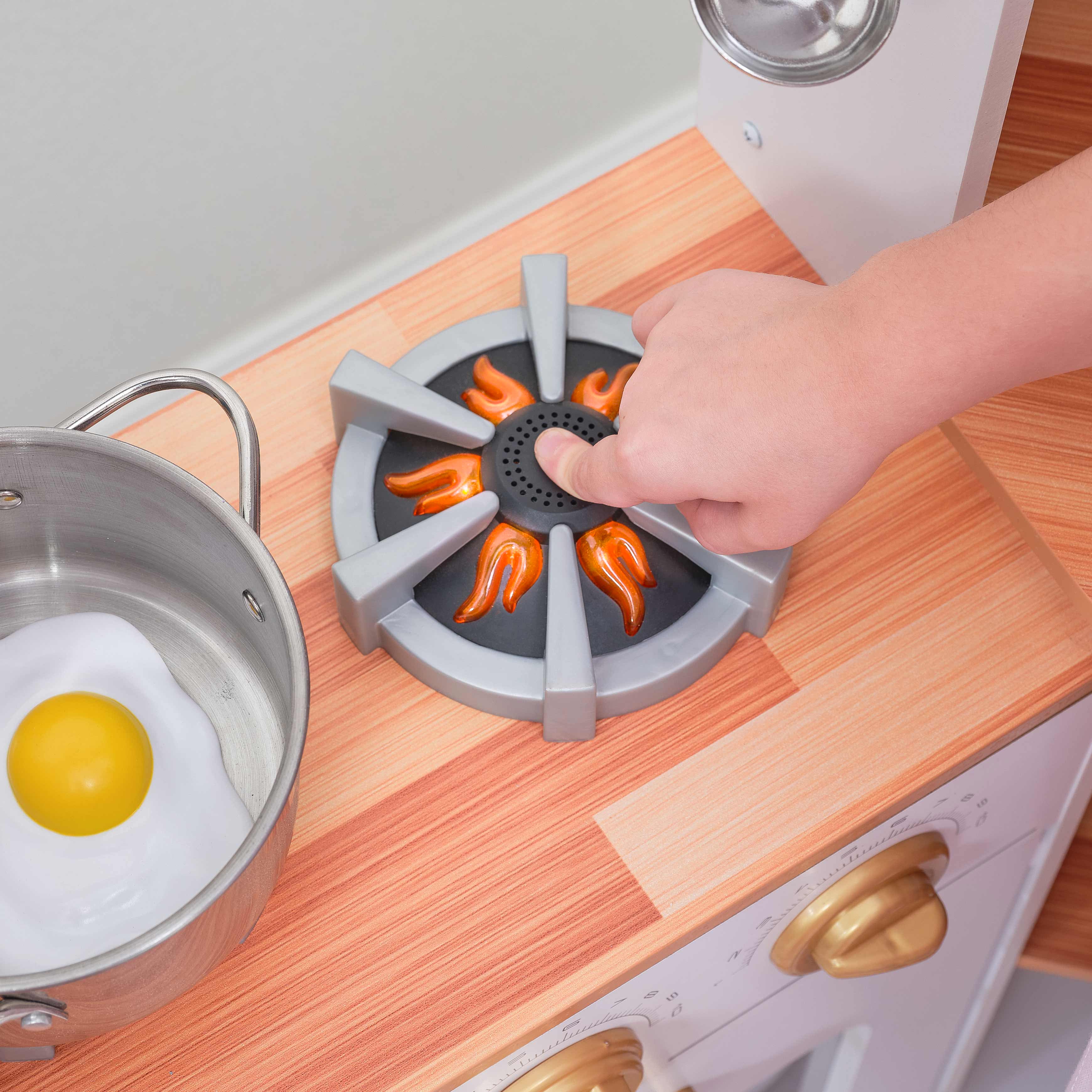 Ultimate Corner Wooden Play Kitchen with Lights & Sounds