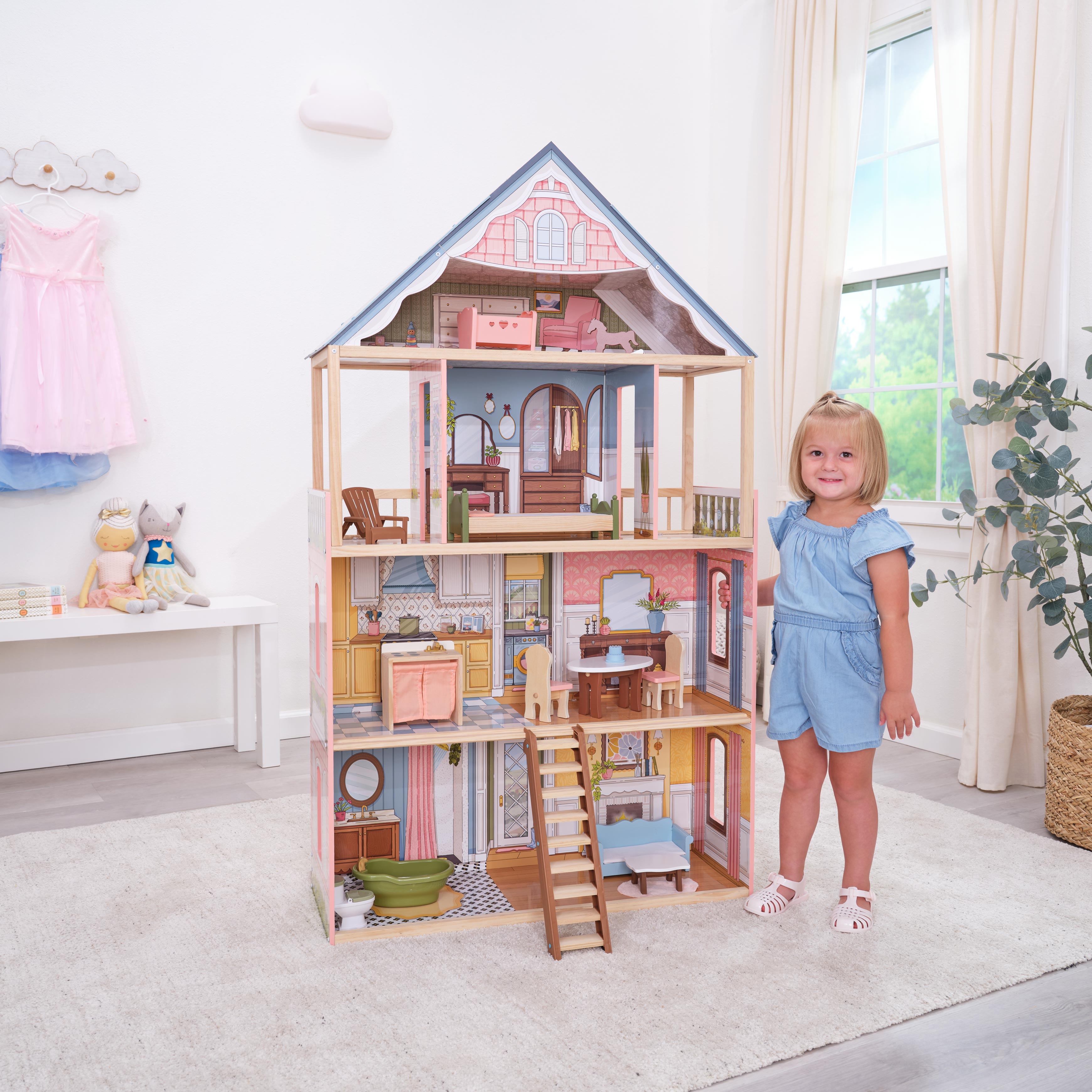 Charlotte Wooden Dollhouse for Kids KidKraft - Main Image