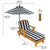 Outdoor Chaise with Umbrella - Navy
