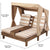 Double Chaise Lounge with Cup Holders - Espresso & Oatmeal