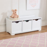 Nantucket Storage Bench - White
