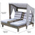 Double Chaise Lounge with Cup Holders - Gray