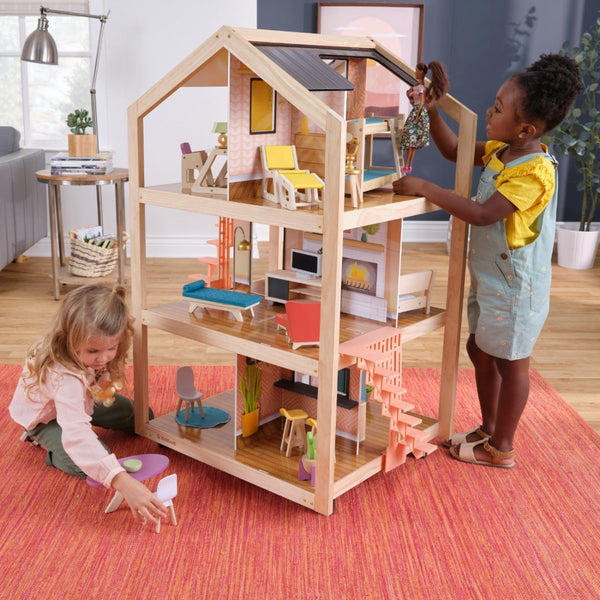 So Stylish Mansion Dollhouse - Boho Naturals | KidKraft