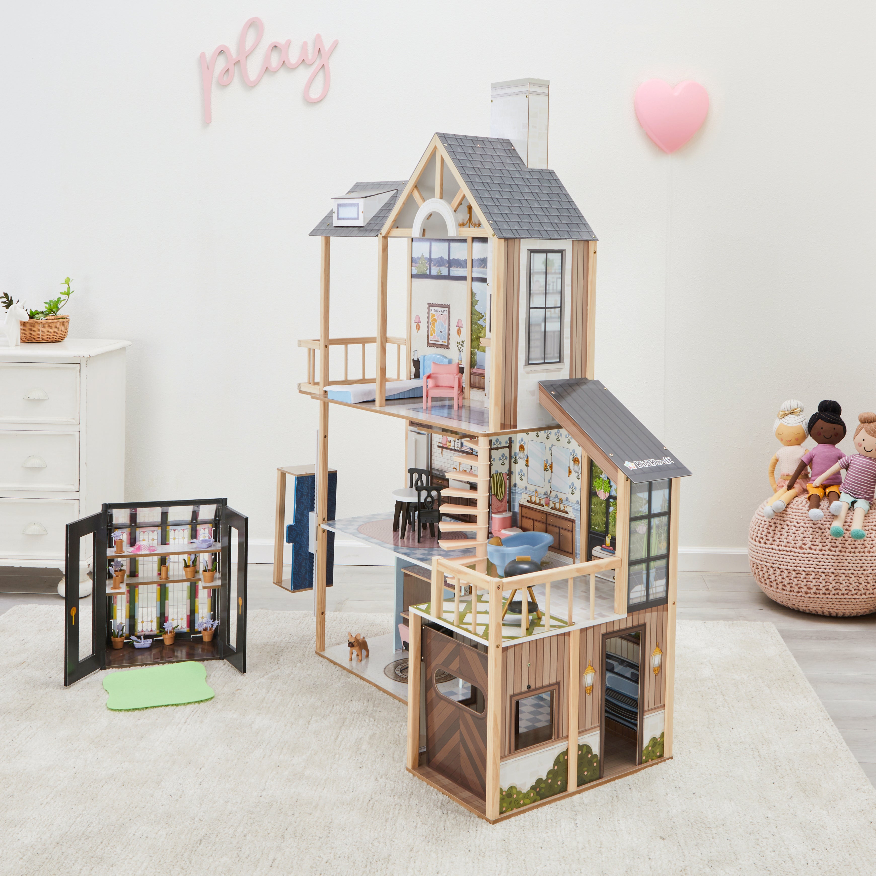 Lakeview Villa Dollhouse & Greenhouse