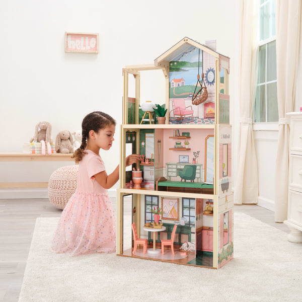 Click Play Kids Doll House Wood Dollhouse KidKraft