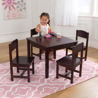 Farmhouse Table & 4 Chair Set - Espresso