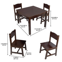 Farmhouse Table & 4 Chair Set - Espresso