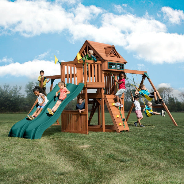 Twin Titan Swing Set with Monkey Bars by Swing N Slide