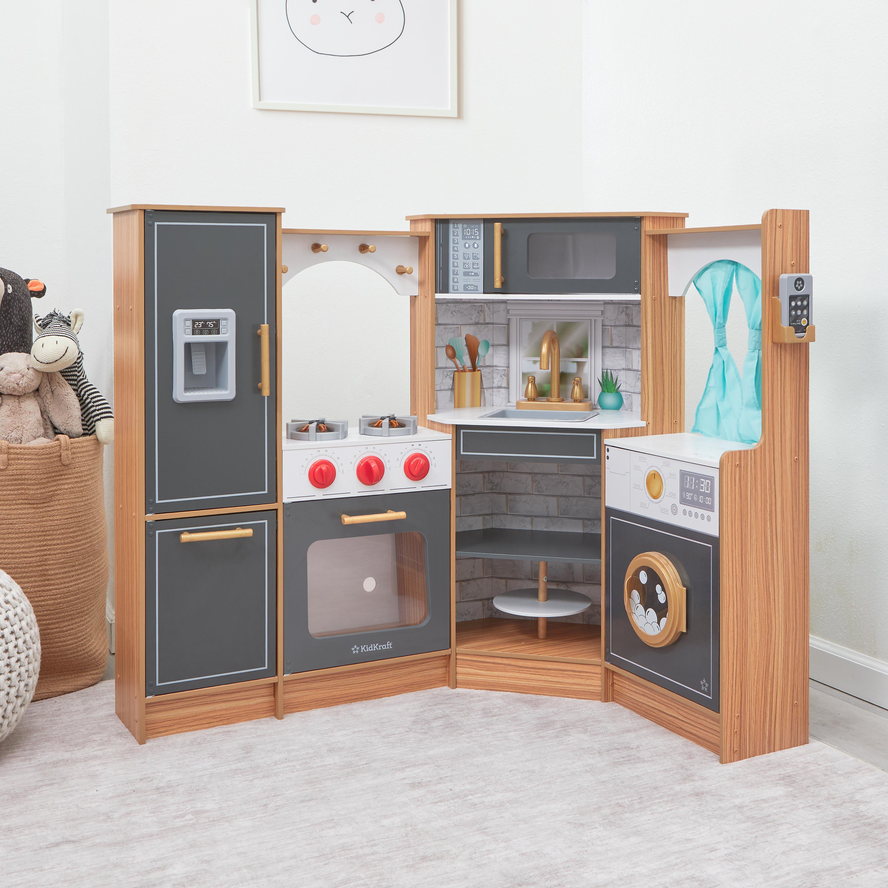 Ultimate Corner Play Kitchen with Lights & Sounds - Natural