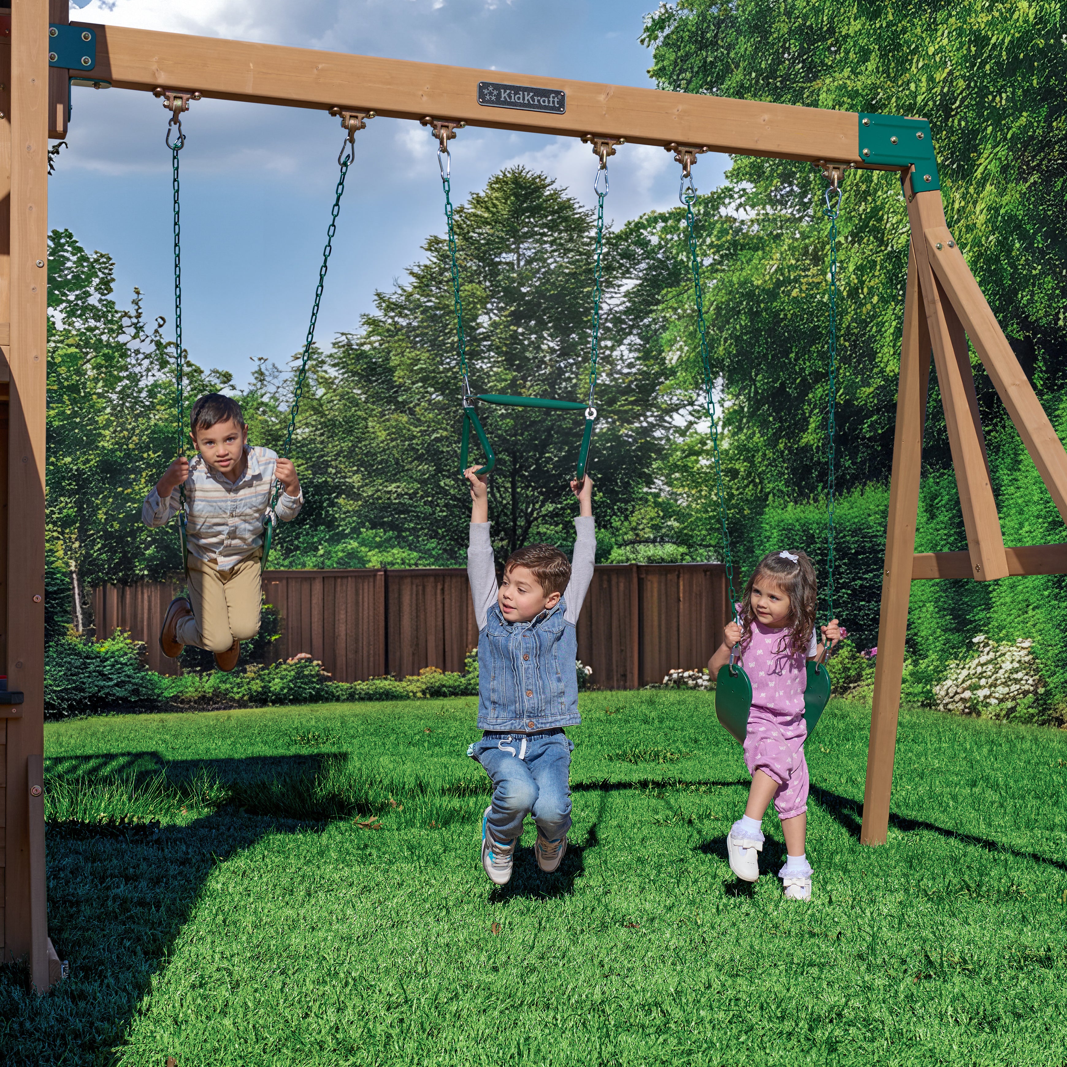 Horizon Lookout Wooden Outdoor Swing Set - Installation Available (Assembly Included)