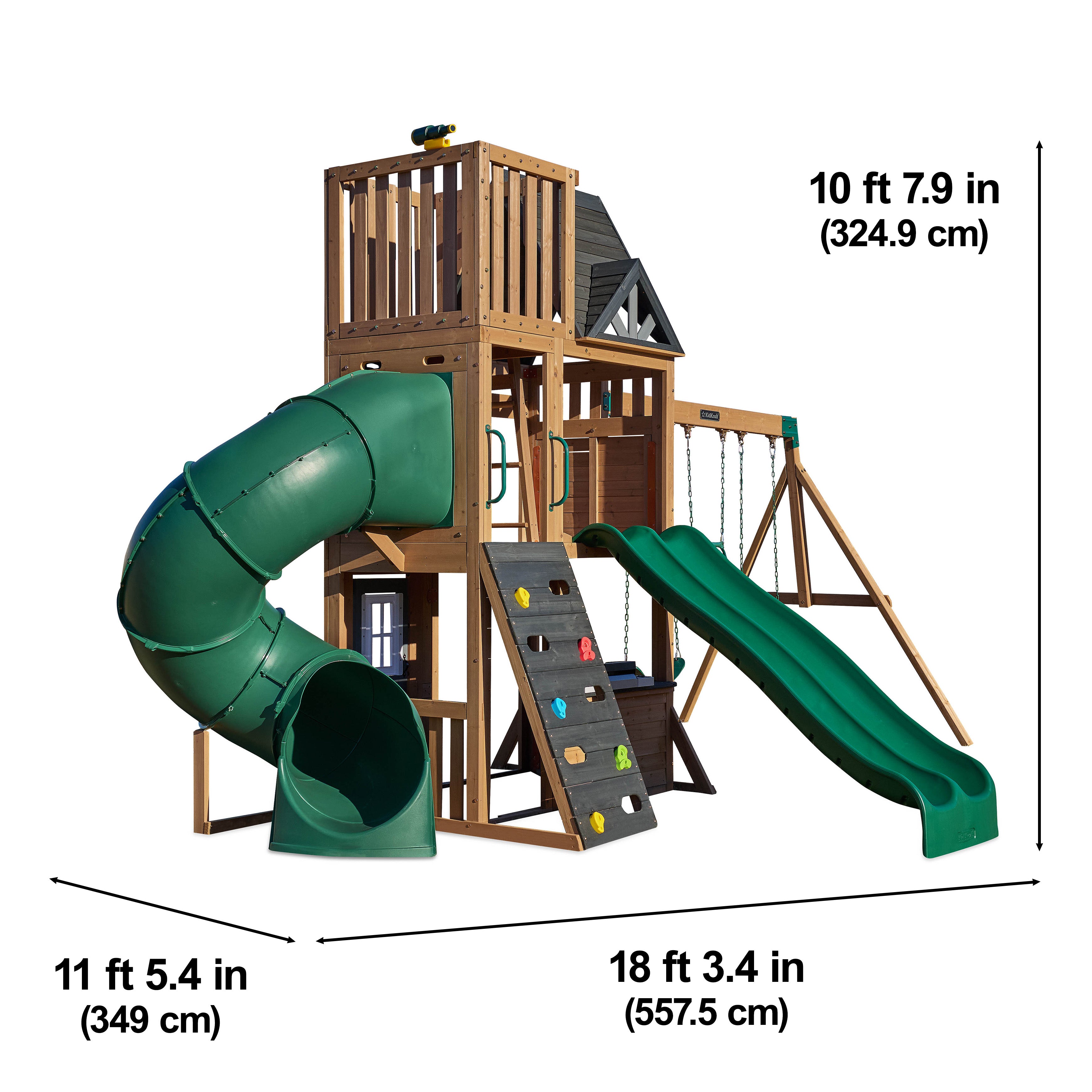 Horizon Lookout Wooden Outdoor Swing Set - Installation Available (Assembly Included)