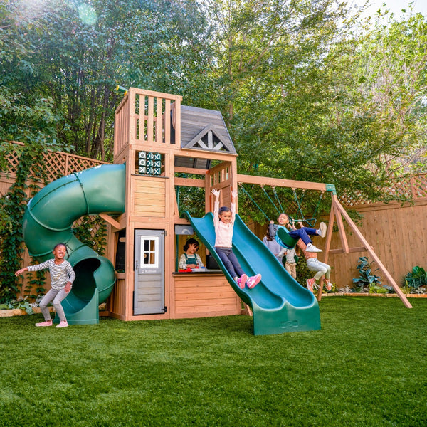 Kidkraft Summit Costco Cedar Summit Lofty Heights Playhouse Slide