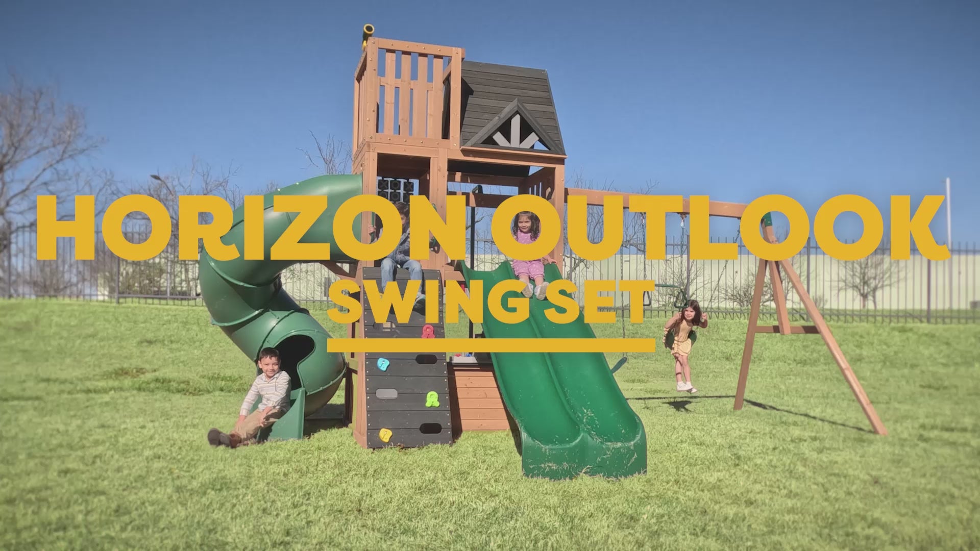 Horizon Lookout Wooden Outdoor Swing Set - Installation Available (Assembly Included)