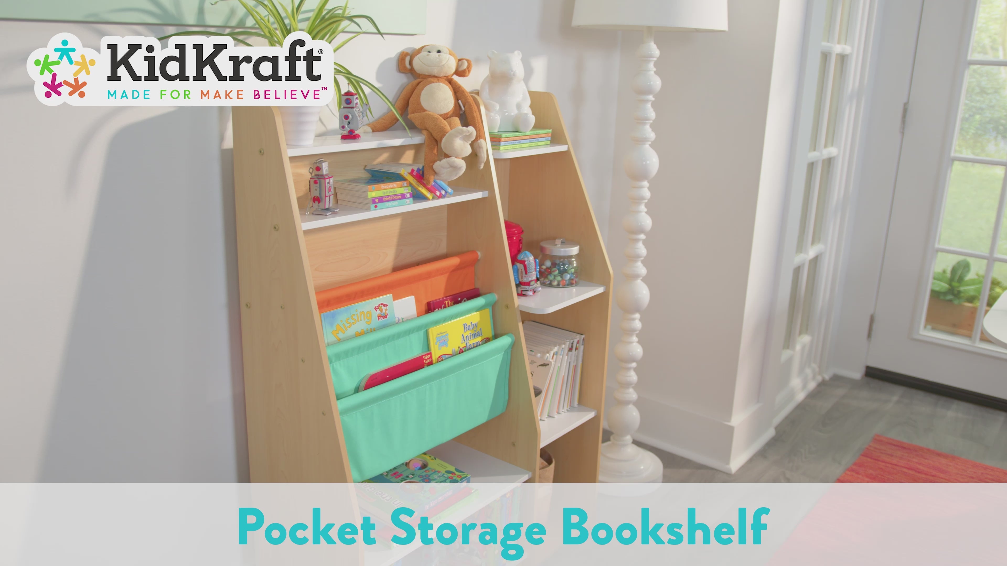 Pocket Storage Bookshelf - Natural