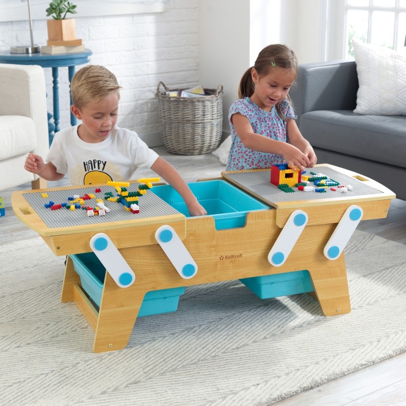 Share the Space or Keep it Separate: Some kids like their own space to create and some like working as a team. This table allows for individualism or collaboration with a sliding top for two smaller areas or one large one.