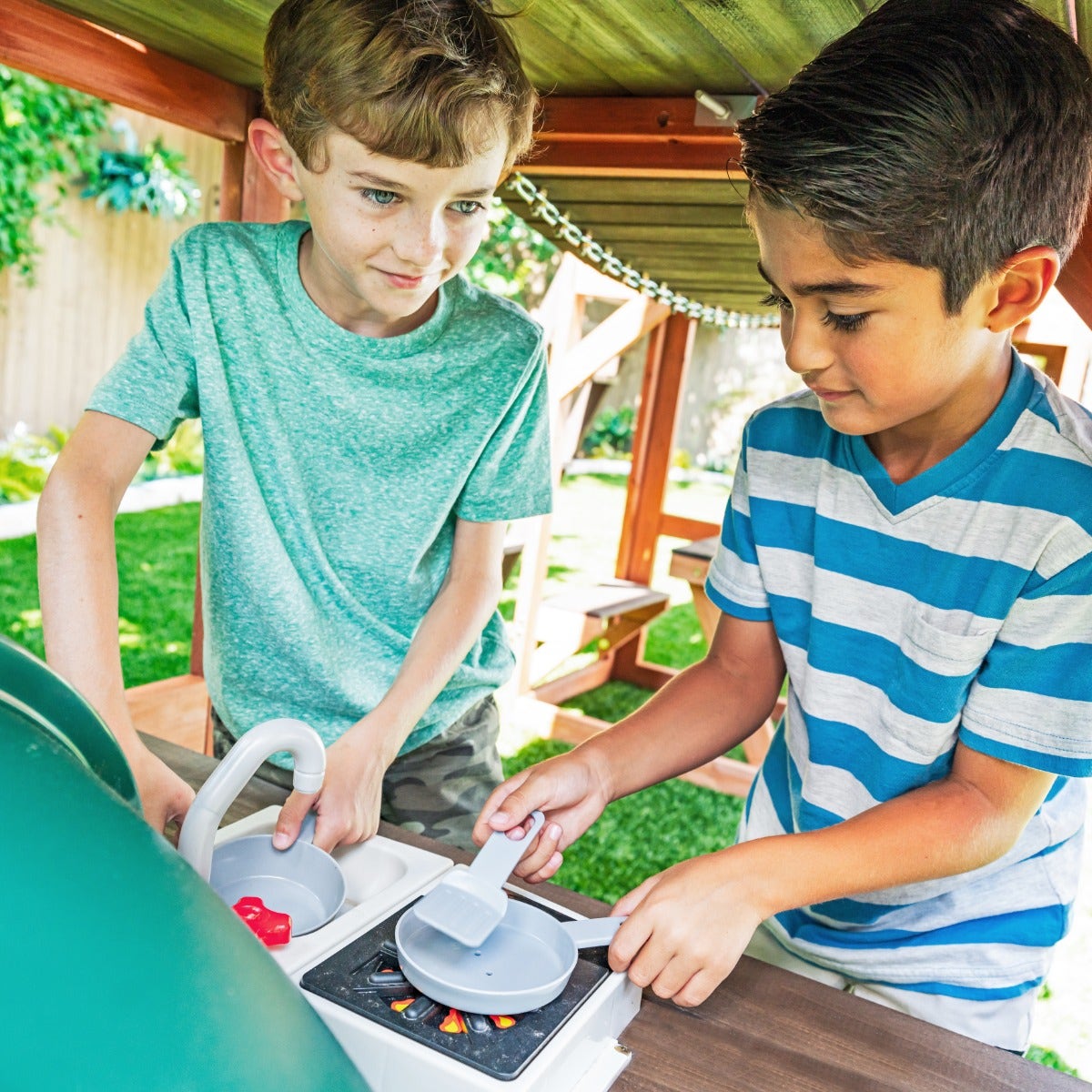 Kitchen is Included: Cooking outdoors is cool. Kids will enjoy getting to act out grilling al fresco, just like mom and dad.