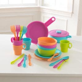 27-Piece Pastel Cookware Playset Sturdy Easy-to-Clean Plastic NEW 