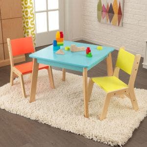 Modern Table & 2 Chair Set - Highlighter
