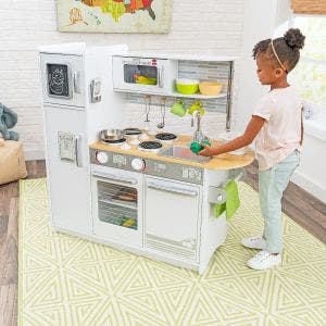 Details about   Kids Pretend Kitchen Play Set White Wood Modern Toy Cooking Accessories NEW 